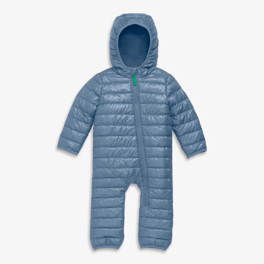 Primary Blue Puffer Hooded Snowsuit